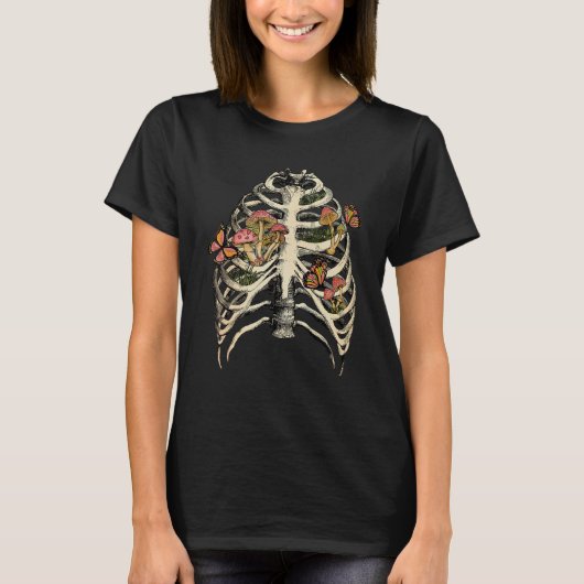 Fungus Magic Psilocybin Mushrooms Skull Chest Hipp T-shirt (Voorkant)