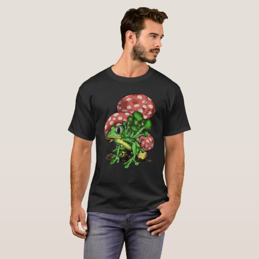 Fungus Magic Psilocybin-paddenstoelen, grafisch ki T-shirt (Voorkant volledig)