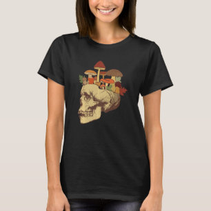 Fungus Magic Psilocybin paddenstoelen Skull Face H T-shirt