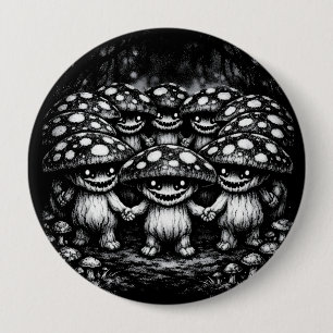 Fungusvolk • Boswezens door BurnsInHell Ronde Button 4,0 Cm
