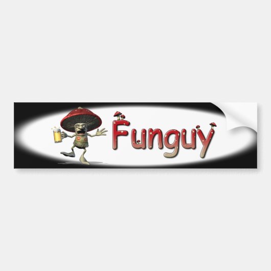 Funguy Mushroom Bumpersticker (Voorkant)