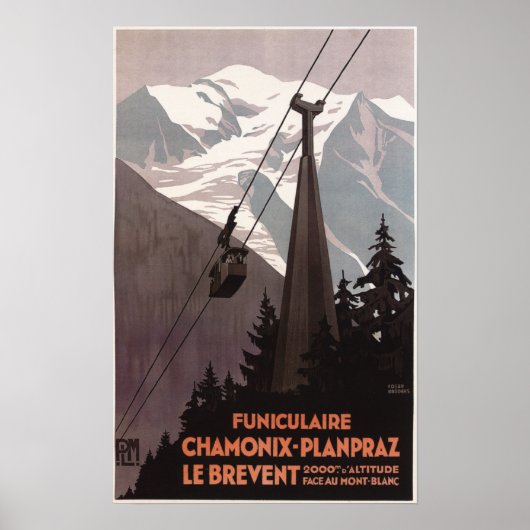 Funiculaire Le Brevent Cable Car Poster (Voorkant)