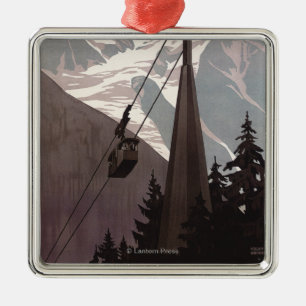 Funiculaire Le Brevent Cable Car Poster Metalen Ornament