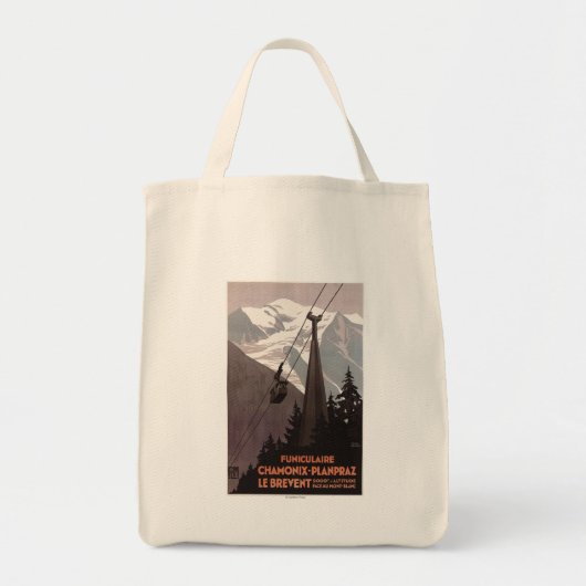 Funiculaire Le Brevent Cable Car Poster Tote Bag (Voorkant)
