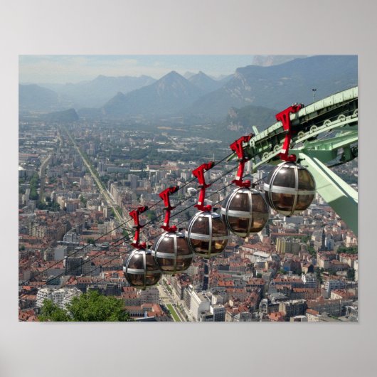 Funicular Over Grenoble, Frankrijk. Poster (Voorkant)