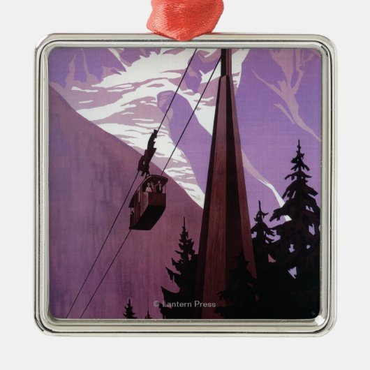 Funicular Railway to Brevent Mt. Metalen Ornament (Voorkant)