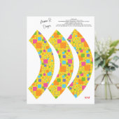 Funk retro Cupcake wrappers, yellow cupcake wrap (Staand voorkant)