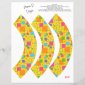 Funk retro Cupcake wrappers, yellow cupcake wrap (Voorkant)