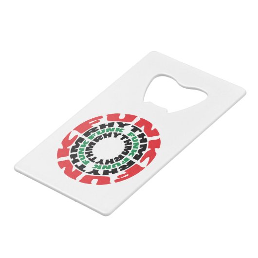 Funk Rhythm Funk Rhythm Kredietkaart Flessenopener (Voorkant Gekanteld)
