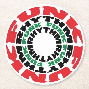 Funk Rhythm Funk Rhythm Ronde Kartonnen Onderzetter
