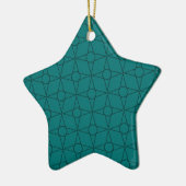  Funk Star-Ornament, Blauwgroen Keramisch Ornament (Links)