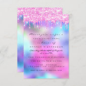 Funkelende glitterslierten Roze Sliere Bruids Swee Kaart (Voorkant / Achterkant)