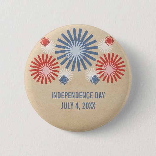 Funky 4 juli Fireworks Button (Voorkant)
