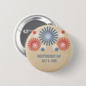 Funky 4 juli Fireworks Button (Voorkant /achterkant)