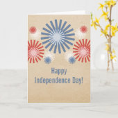 Funky 4 juli Fireworks Kaart (Gele Bloem)