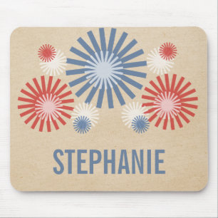 Funky 4 juli Fireworks Mousepad Muismat