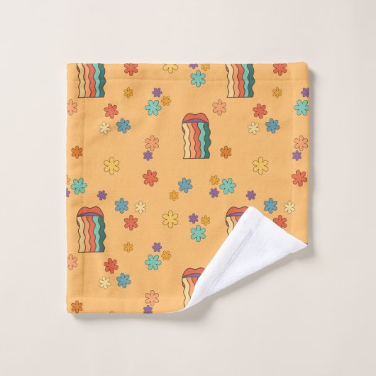 Funky 60s Towel Eclectic Boho Bath Statement (Gant de toilette)