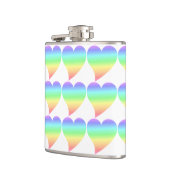 Funky 70s Retro Pastel | Rainbow Hearts Pattern Heupfles (Links)