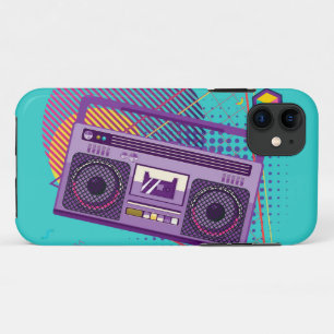 Funky 80s draagbare radiocassetspeler, 'boombox' iPhone 11 hoesje