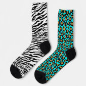 Funky 80s Leopard Zebra Pattern Sokken (Links)