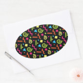Funky 90's Retro Thema Ovale Sticker (Envelop)