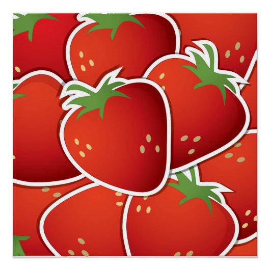 Funky aardbeien perfect poster (Voorkant)