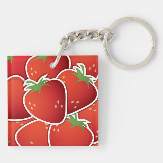 Funky aardbeien sleutelhanger (Achterkant)