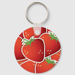 Funky aardbeien sleutelhanger