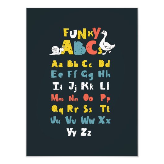 Funky ABC Early Learning ABC Art Foto Afdruk (Voorkant)