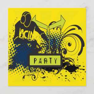 Funky Abstract Acid House DJ Party Kaart