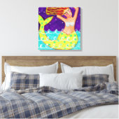Funky Abstract Acryl Zeemeermin schilderij Canvas Afdruk (Insitu (Slaapkamer))