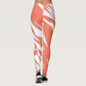 Funky Abstract Art Coral White Leggings (Achterkant)