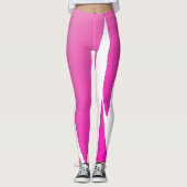 Funky Abstract Art Paars Pink White Leggings (Voorkant)