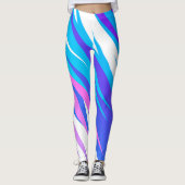Funky Abstract Art Pastel Pink Paars Leggings (Voorkant)