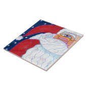 Funky Abstract Art Santa Claus Tegeltje (Zijkant)