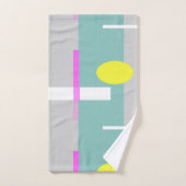 Funky Abstract Art Turquoise Pink Pastel Theme Bad Handdoek (Handdoek)