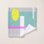 Funky Abstract Art Turquoise Pink Pastel Theme Bad Handdoek (Wasdoekje)