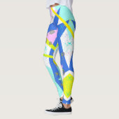 Funky Abstract Art Yellow Blue Pastel Thema Leggings (Links)