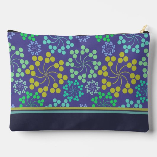 Funky Abstract Blue Floral Pattern Personalized Etui (Achterkant)