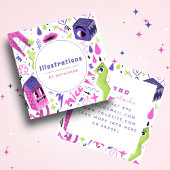 Funky Abstract Cartoon Illustratie grafisch ontwer Vierkante Visitekaartje