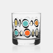 Funky Abstract Circles Turquoise Orange Midcentury Whisky Glas (Achterkant)