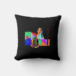Funky Abstract Dames Zwarte Worp Kussen