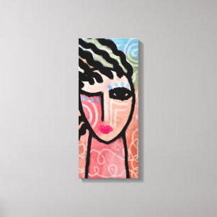 Funky Abstract digitaal portret van een vrouw Canvas Afdruk