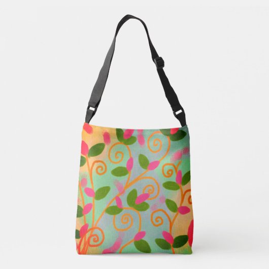 Funky Abstract Floral Crossbody Tas (Achterkant)