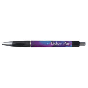 Funky abstract gemarmerde alcoholinkt paars en bla pen
