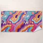 Funky Abstract Kleurrijke Agaat Geode Pattern Strandlaken (Voorkant)