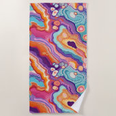Funky Abstract Kleurrijke Agaat Geode Pattern Strandlaken (Voorkant)