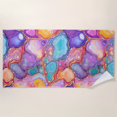 Funky Abstract Kleurrijke Agaat Geode Pattern Strandlaken (Voorkant)