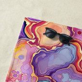 Funky Abstract Kleurrijke Agaat Geode Pattern Strandlaken (In situ)