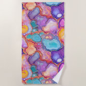 Funky Abstract Kleurrijke Agaat Geode Pattern Strandlaken (Voorkant)